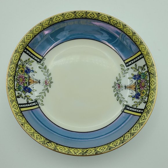 Noritake N3089 Dessert Fruit Berry Bowls Flowers in Urn Yellow Edge M Stamp - Picture 7 of 7